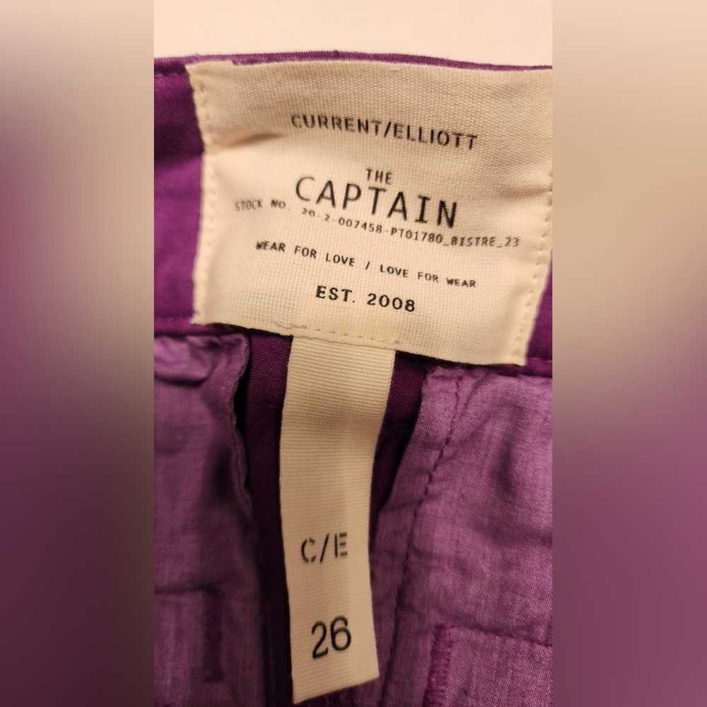 Current/Elliott The Captain The Encode in Truffle Women’s Purple Size 26 - Picture 7 of 14